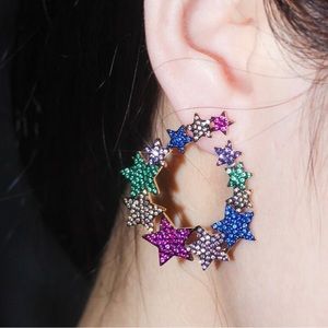 Cute Rhinestone Crystal Post Back Earrings